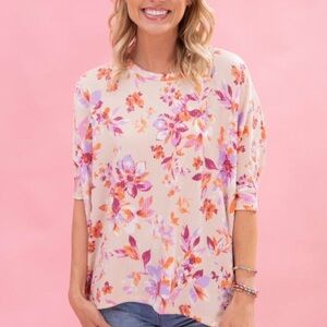 Floral Knit Women's Blouse